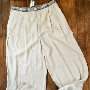 Vintage 80’s Dorothy Scholen wide leg high waisted silk like pants size 14 NWT